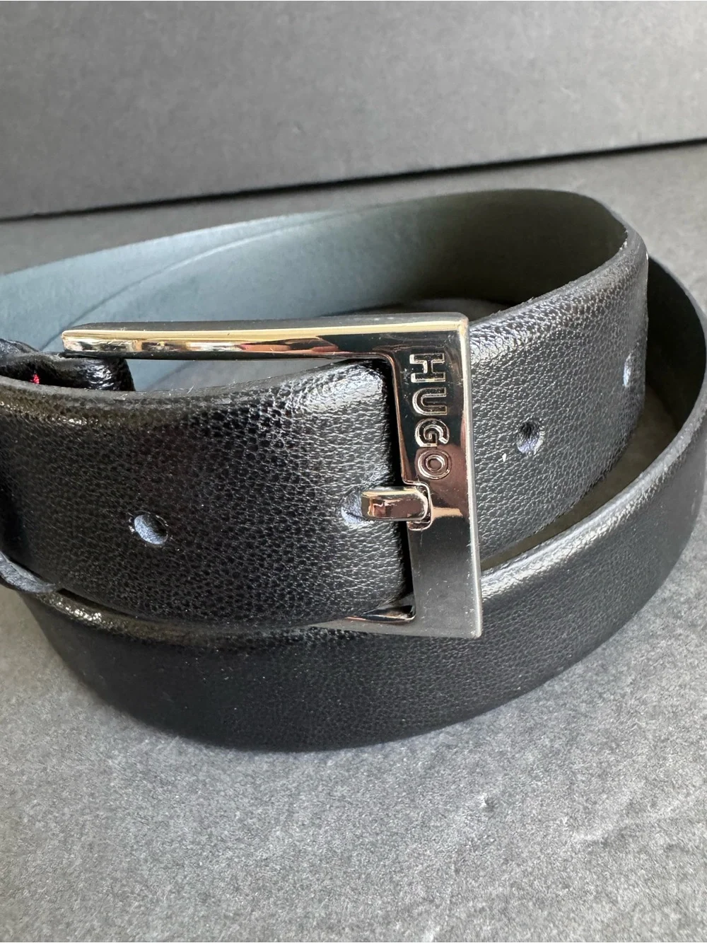 Hugo Boss Black Leather Belt‎ Handmade Unisex Mens 38